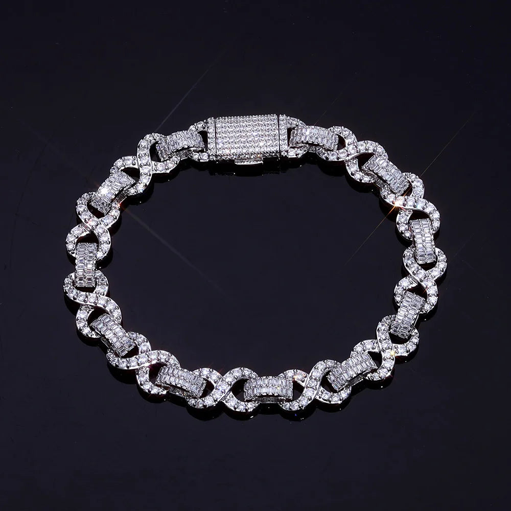 Iced Out Infinity Bracelet Stainless Steel 10MM