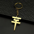 Rock Band Music Keychain Pendant — Gold