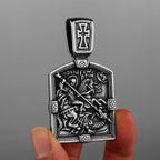 Saint George Cross Pendant Necklace — Stainless Steel