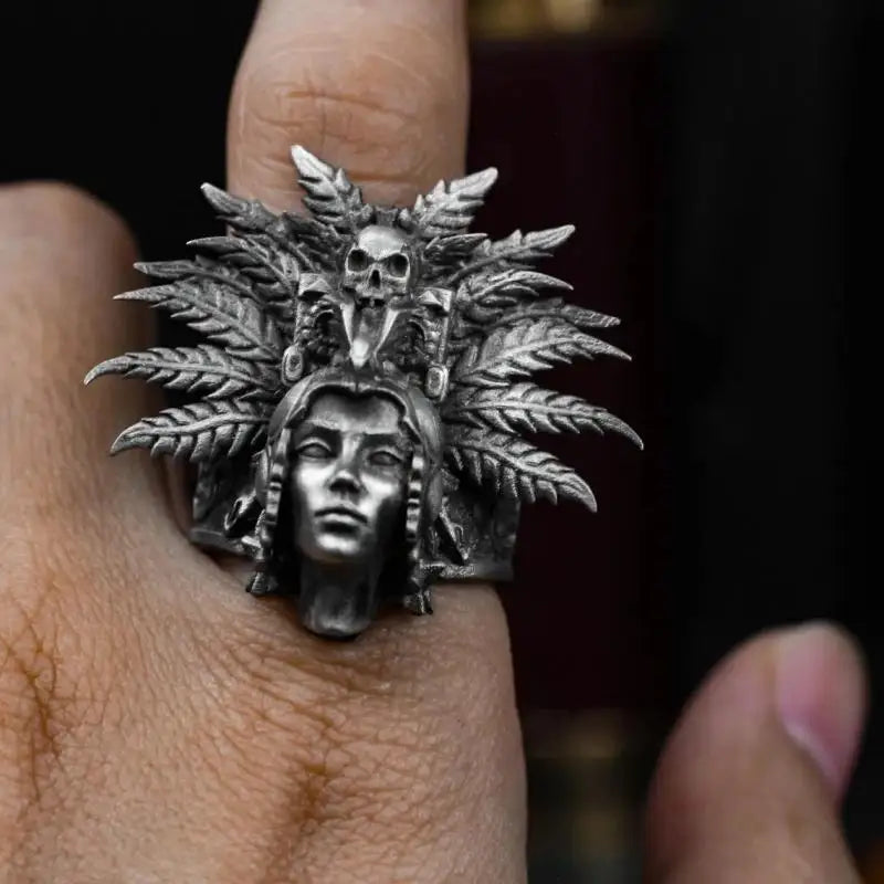 Priestess Retro Priest Ring, Men's Silvery Plated Ring, Artistic Ring Punk Style, Goth Jewelry for Men, Gifts for