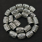 24pcs Metal Tubes Hair Braid Beard Dreadlock Beads Viking Rune Bead Spacer Knife Beads Rings Clips Styling Tools Pendant Braider