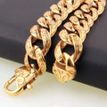Gold Cuban Link Chain Bracelet 15mm — Gold