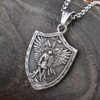 Vintage Stainless Steel Archangel Pendant Chain for Men Powerful St.Michael Necklaces Amulet Fashion Women Jewelry