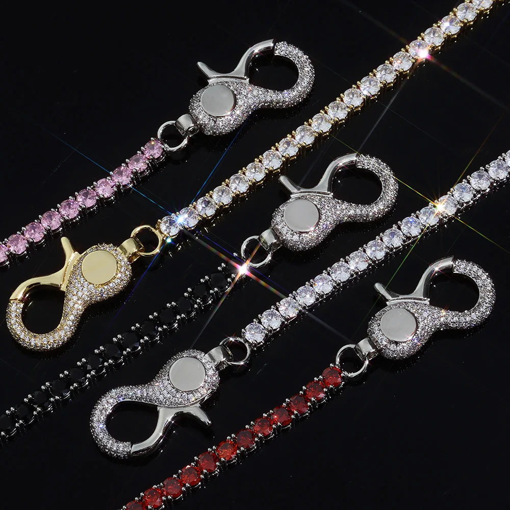Tennis Chain Necklace Stainless Steel 5MM Colorful