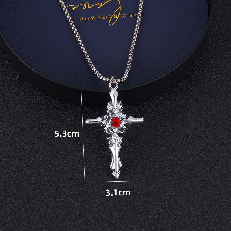 Cross Steel Pendant Vampire Lovers Pair Students