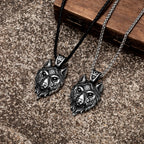 Odin's Wolves Valknut Pendant Necklace — Steel