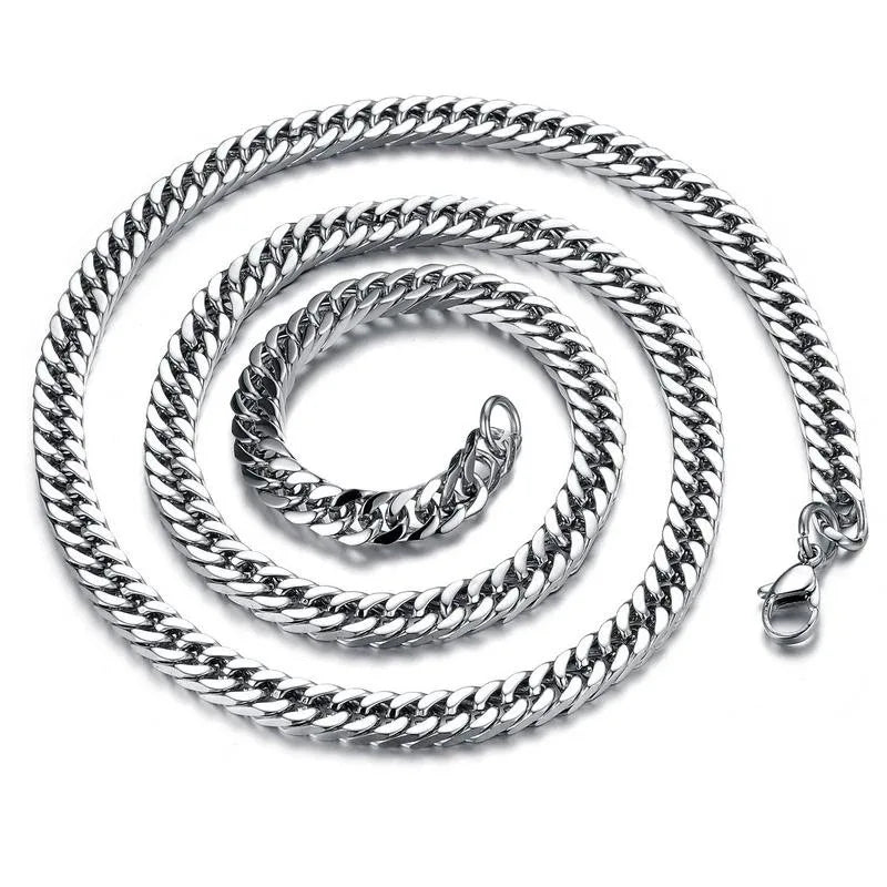 Thick Cuban Chain Necklace 8-14mm — Stainless Steel