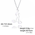 Unift Stainless Steel Sport Women Necklace Runner Rhythmic Gymnastics  Silhouette Pendant Fashion Birthday Jewelry Wholesale