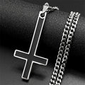 Cross Steel Pendant Upside Down Witchcraft Inverted