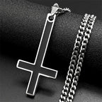 Cross Steel Pendant Upside Down Witchcraft Inverted