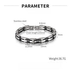 Chunky Men Bracelet,Thick Stainless Steel Strap Chain Link Wristband,Punk Male Jewelry Gift