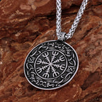 Nordic Mythology Courageous Men Helmet of Awe Necklace Handmade Gold Color Celtic Knot Amulet Biker Party Club Pendant