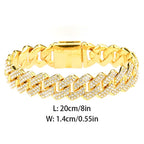 Iced Out Cuban Link Chain Necklace 14mm — Two-Tone