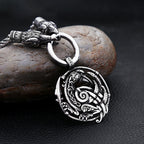 Nordic Viking Raven Pendant Necklace — Stainless Steel