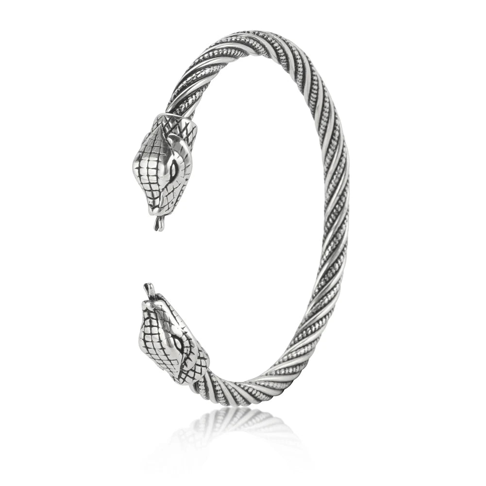 My Shape Viking Animal Cuff Bangles for Men Punk Wolf Lion Leopard Skeleton Stainless Steel Bracelet Nordic Vintage