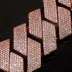 Iced Out Cuban Chain Necklace Stainless Steel 25MM