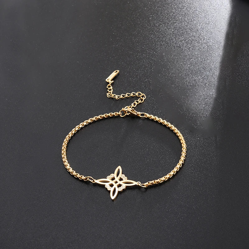 Witchcraft Witch Knot Necklace Irish Trinity Knot Triple Spiral Pendant Stainless Steel Ankh Cross Pentagram Amulet Jewelry