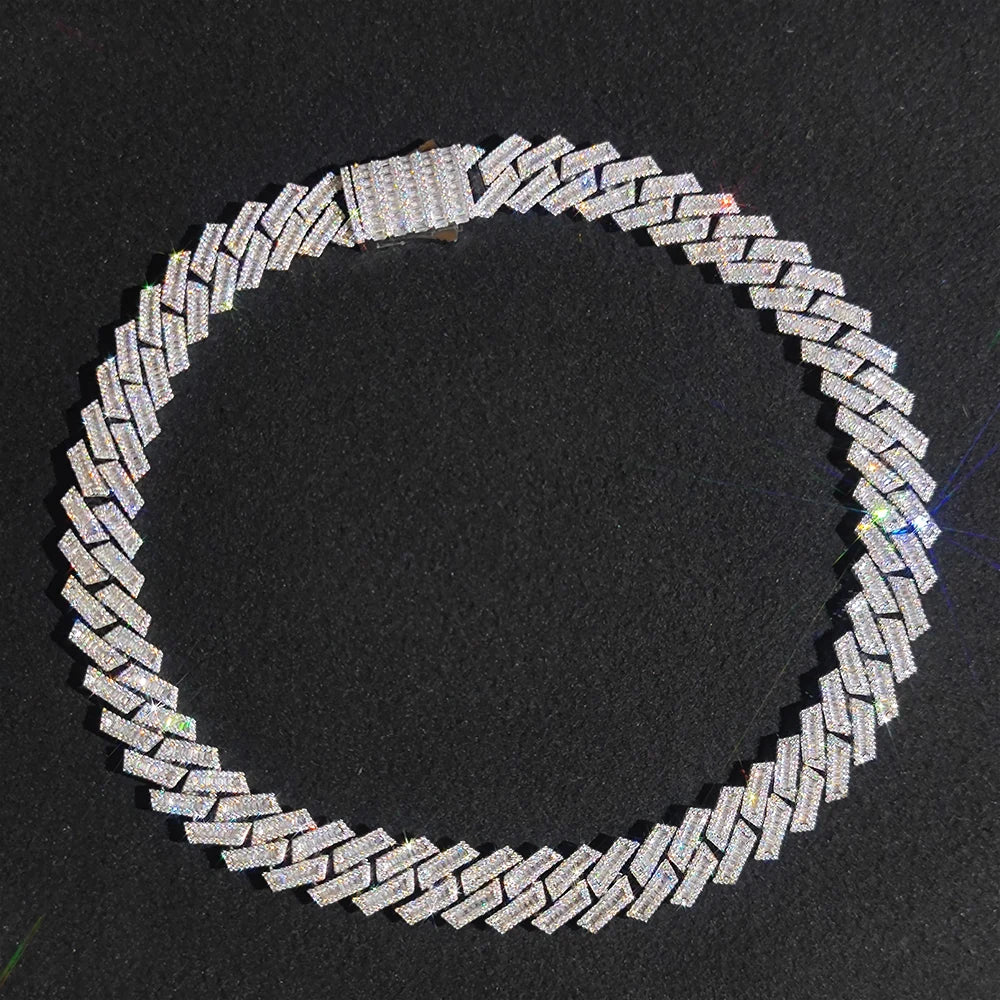 Iced Out Cuban Chain Necklace Stainless Steel 18/19MM