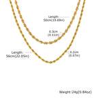 Two-Tone Twisted Rope Chain Necklace — Stainless Steel
