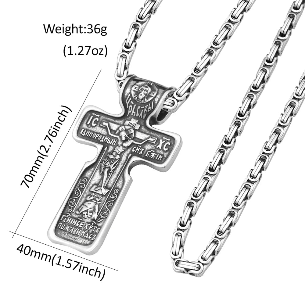 Jesus Cross Pendant — Stainless Steel