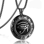 Silver Eye of Horus Pendant Necklace Statement