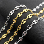 Fashion Stainless Steel Coffee Beans Link Chain Necklace Fashion Silver Color Goth Hip Hop Long Necklaces for Man Women Jewelry