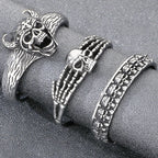 Cool Gothic Viking Skull Head Bracelet for Men Solid Stainless Steel Bangle Bracelets Opening Cuff Punk Rock Jewelry