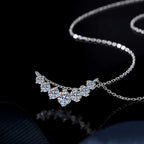 Luxury 18K Solid Platinum PT950 Necklace Moissanite Princess Pendant 2.8 carat D Color Moissanite Full Diamond Clavicle