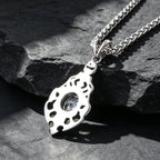 1PCS Cross-Border European and American Fashion Flame-Shaped Stainless Steel Non-Fading Men's Necklace, Shiny and Unique Sharp Arrow Pendant