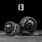 Lucky 13 Skull Ring Black — Stainless Steel