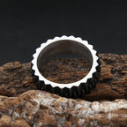 Geometric Gear Ring — Stainless Steel