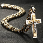 Jesus Crucifix Cross Pendant Necklace — Stainless Steel