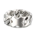 31mm Men's Heavy Bracelets Stainless Steel Cuban Chain Brushed Shiny Chunky Bracelet Bangle For Men Silver Color Jewelry
