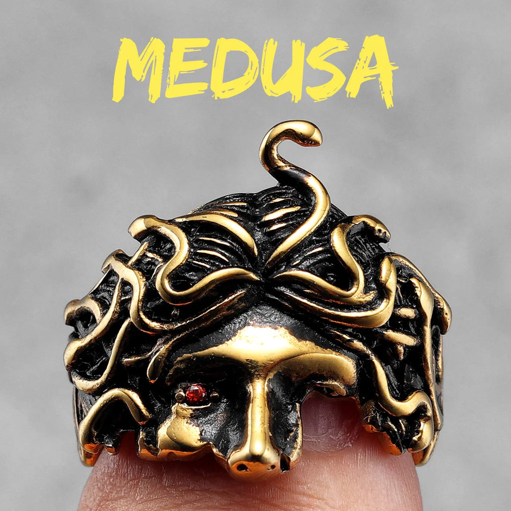 Greek Mythology Medusa Stainless Steel Men Rings Punk New For Male Women Fashion Jewelry Creativity Gift Wholesale Dropshiping