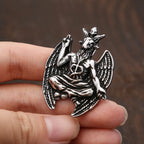 Occult Steel Pendant Vintage Gothic Satanic Goat