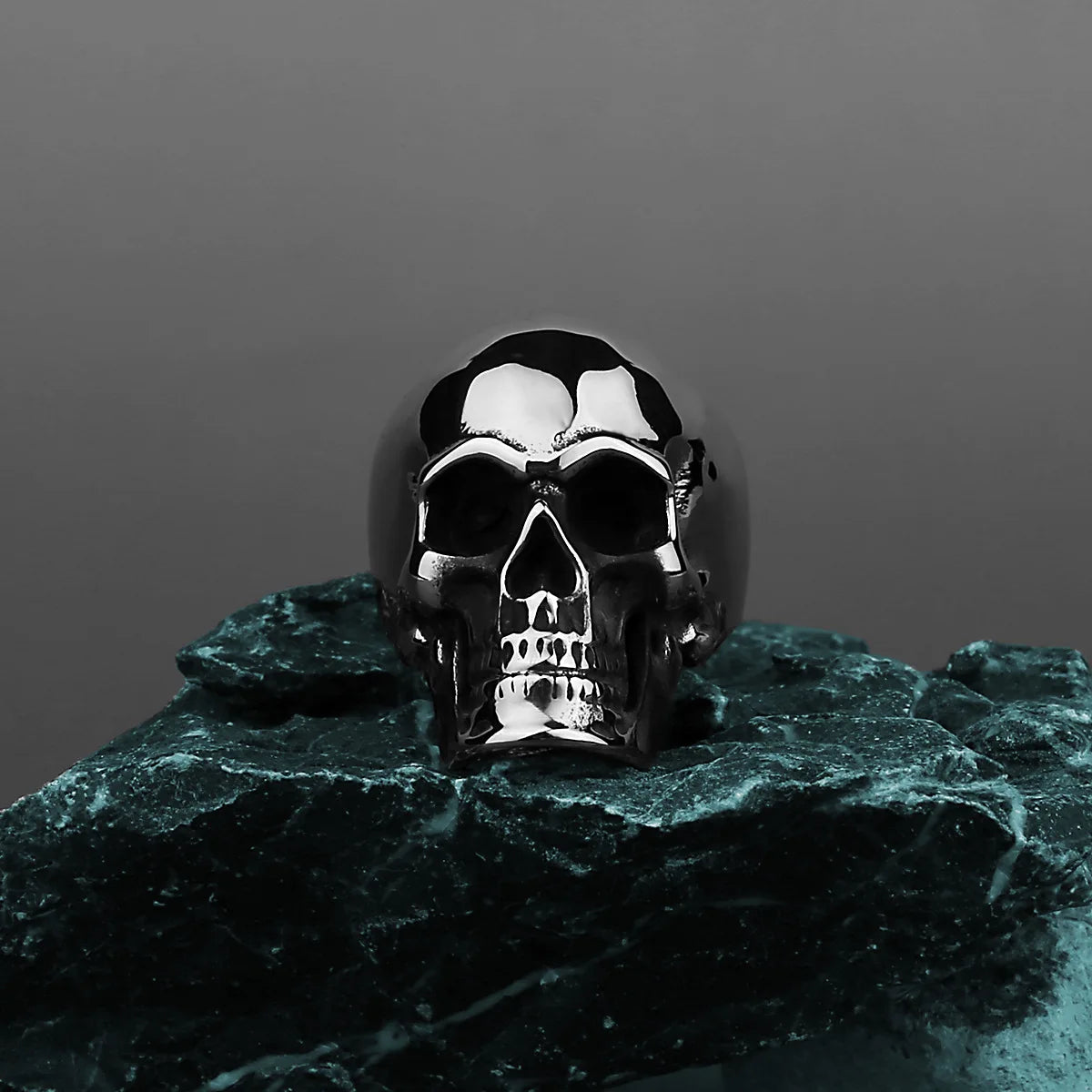 Gothic Skull Steel Ring 316L Finger Punk