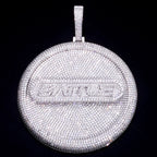 Iced Out Letter Pendant Necklace Round 8CM