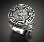 Viking Wolf Totem Head Ring — Stainless Steel