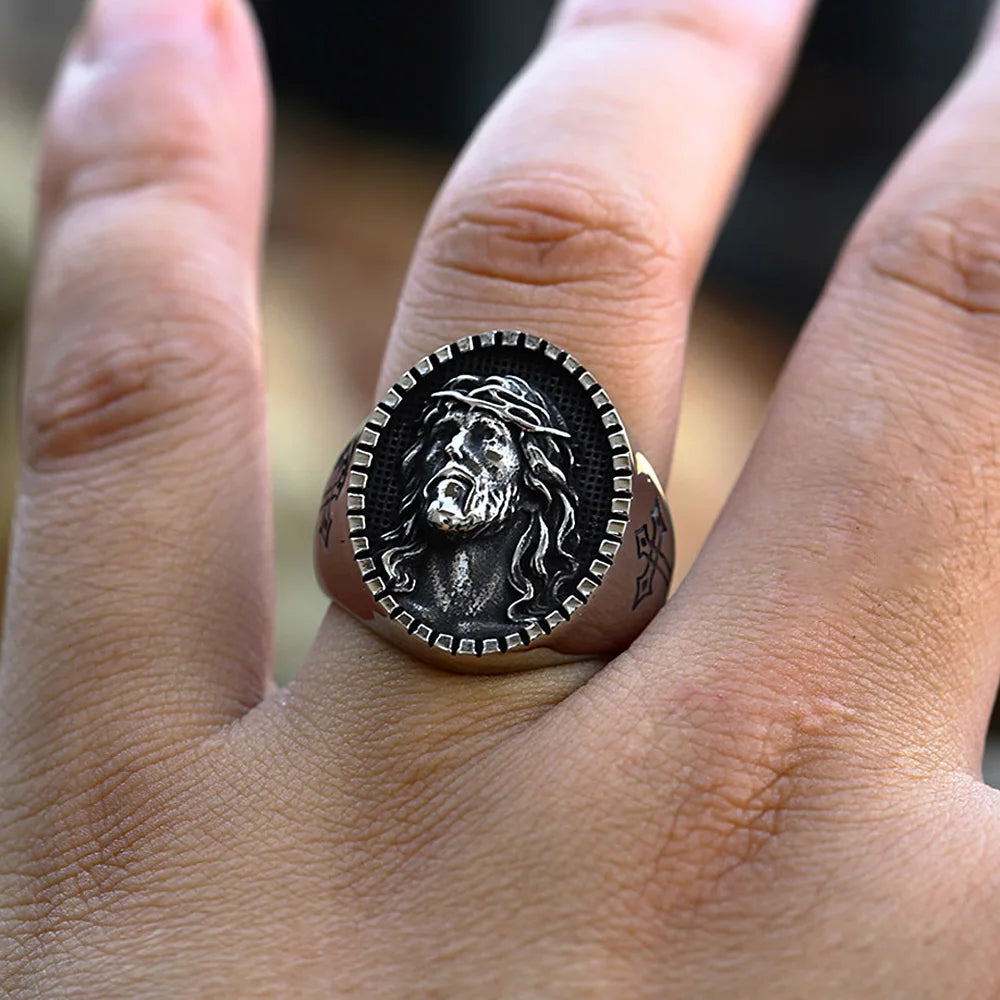 Religion Jesus Cross Ring — Stainless Steel