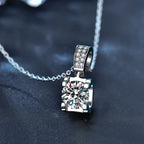 New 925 Sterling Silver Necklace Pendant 5A Zircon For Women Classics Fashion Wedding Engagement Jewelry Party Gift