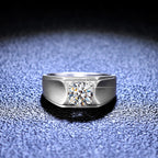 Minimalist Four-Prong Ring Men's 1ct Moissanite PT950 Platinum - 1ct moissanite, 4-prong design, understated luxury