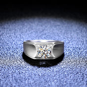 Four-Prong Solitaire 1ct Moissanite Ring — Silver-Tone