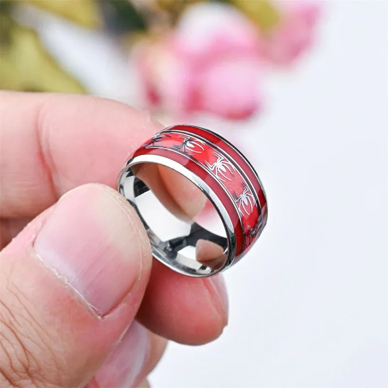 Spider Pattern Dome Edge,Comfortable Fit, Fashionable Daily ItemWedding Ring Red Personalized Couple Tungsten Carbide Ring