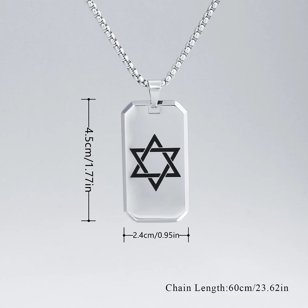 Star of David Pendant Necklace — Stainless Steel