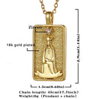 22 Style Classic Tarot Card Pendant Necklace Double Sided Zircon Tarot Necklace Major Arcana Empress Sun Star Sign