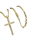 24K Gold Cross Pendant Necklace