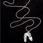 Tyrannosaurus Rex Dinosaur Skull Pendant Long Necklace Goth Teeth