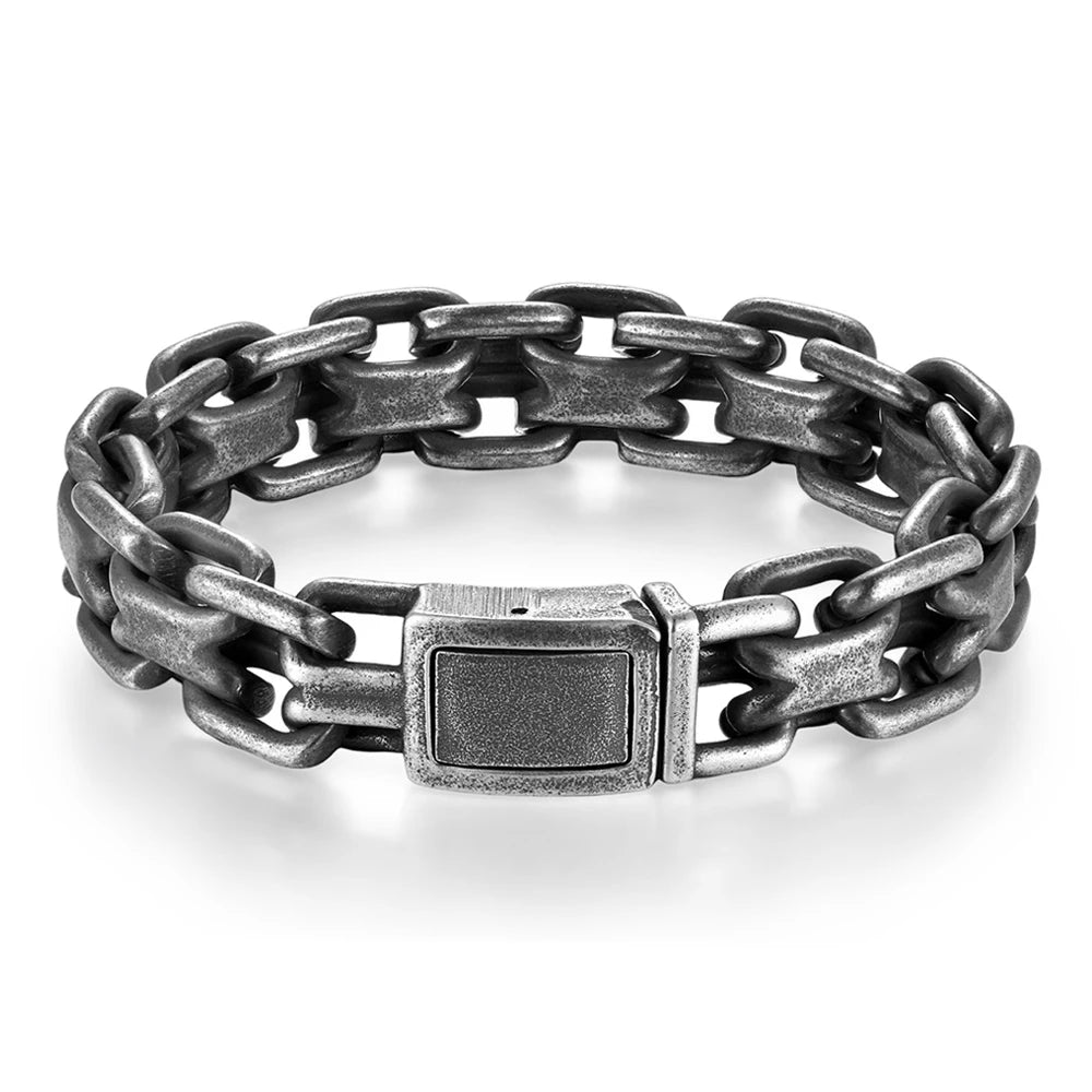 Vintage Double Zero Link Cuban Chain Bracelet — Stainless Steel