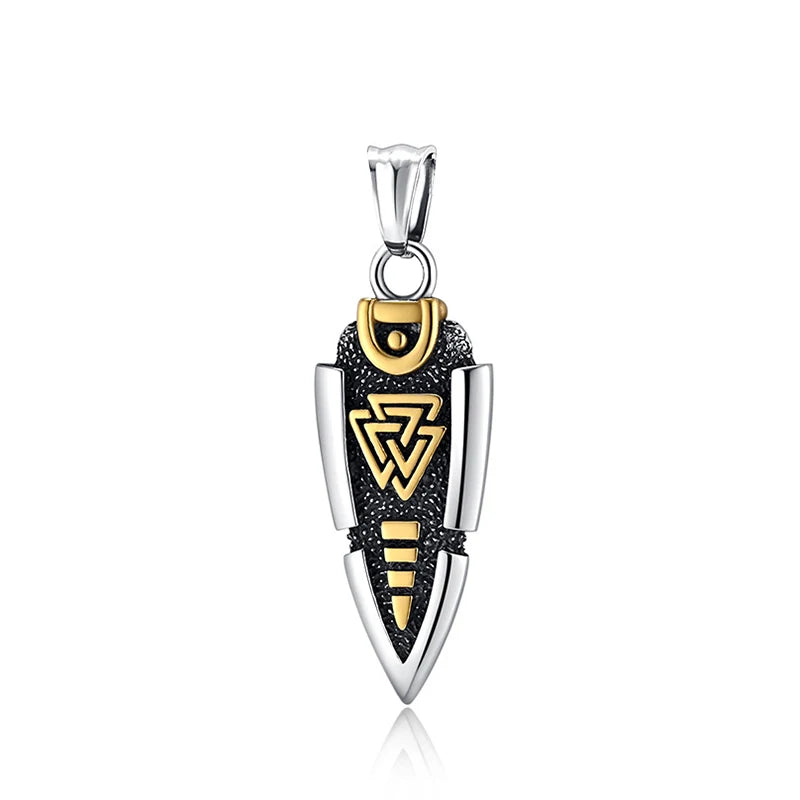 Odin Rune Viking Stainless Steel Pendant Necklace
