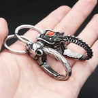 Viking Dragon Head Keychain — Stainless